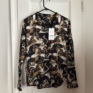 Scotch & Soda Black and Gold Patterned Blouse